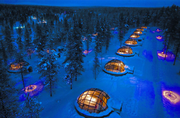 Good night from Hotel Kakslauttanen in Finland